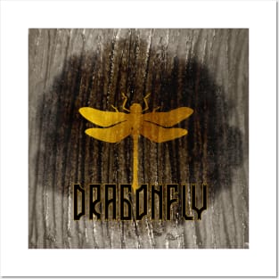 Golden dragonfly design Posters and Art